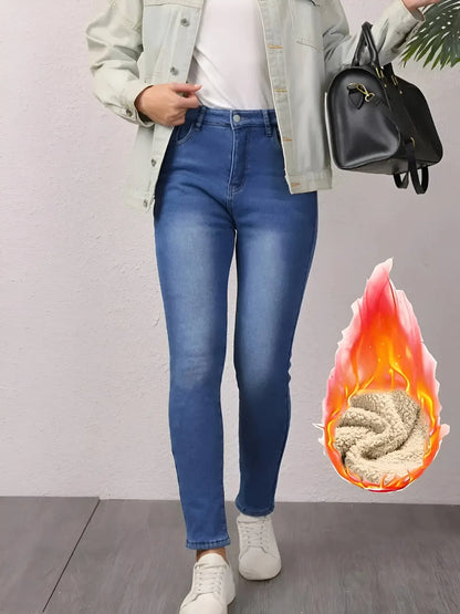 NIAMH | JEANS MED FLEECEFÔR Nordlys Boutique